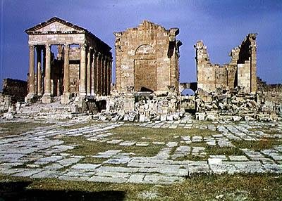 View of the forum with the Temples of Jupiter, Juno and Minerva by Roman Roman